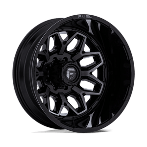 Fuel Offroad D875 FLUX DUALLY Gloss Black Brush Fc Gray Dddt 22x8.25 -240 8x165.1mm 121.5mm - Wheelwiz