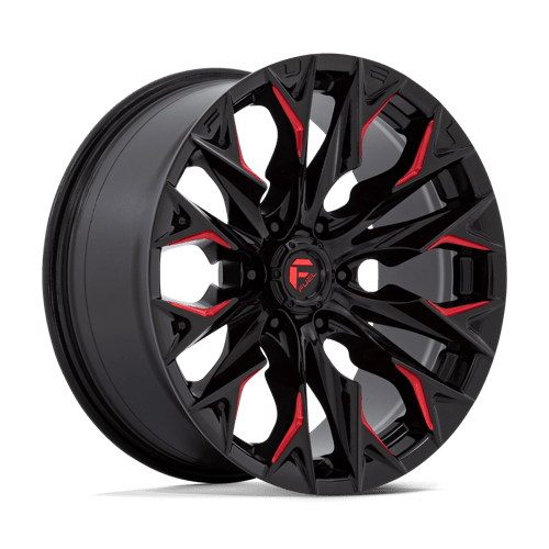 Fuel Offroad D823 FLAME Gloss Black Mill W/ Candy Red 20x9 +1 6x139.7mm 106.1mm - Wheelwiz