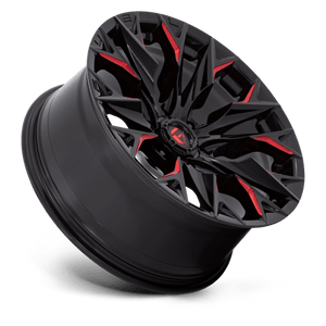 Fuel Offroad D823 FLAME Gloss Black Mill W/ Candy Red 20x9 +1 6x139.7mm 106.1mm - Wheelwiz