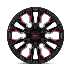 Fuel Offroad D823 FLAME Gloss Black Mill W/ Candy Red 20x9 +1 6x139.7mm 106.1mm - Wheelwiz