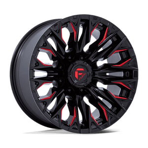 Fuel Offroad D823 FLAME Gloss Black Mill W/ Candy Red 20x9 +1 8x165.1mm 125.1mm - Wheelwiz
