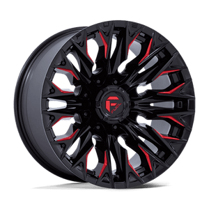 Fuel Offroad D823 FLAME Gloss Black Mill W/ Candy Red 20x9 +20 8x180mm 124.2mm - Wheelwiz