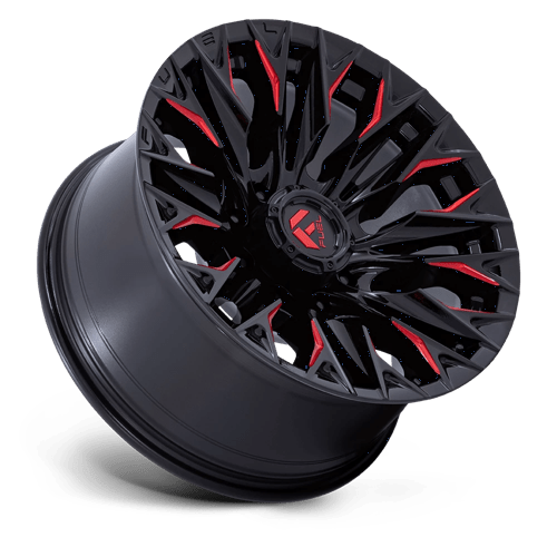 Fuel Offroad D823 FLAME Gloss Black Mill W/ Candy Red 20x9 +20 8x165.1mm 125.1mm - Wheelwiz