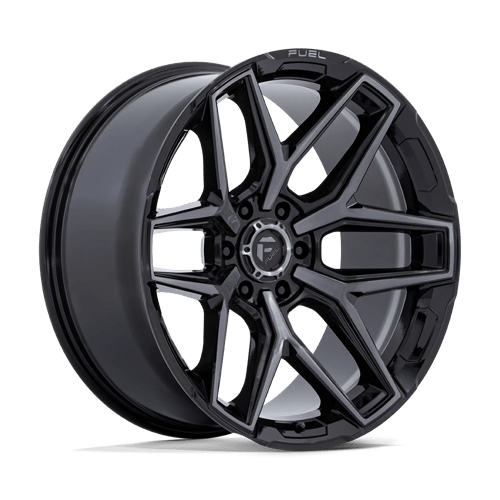 Fuel Offroad FLUX Gloss Black Brush Fc Gray Dddt 17x9 -12 6x139.7mm 106.1mm - Wheelwiz