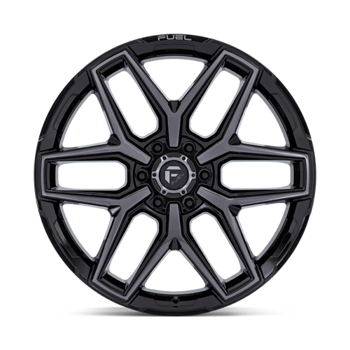 Fuel Offroad FLUX Gloss Black Brush Fc Gray Dddt 22x12 -44 6x135mm 87.1mm