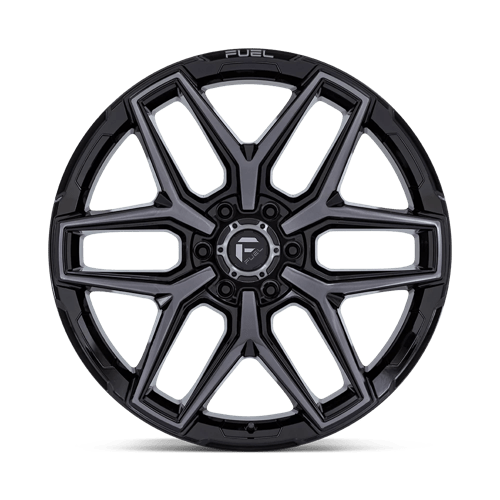 Fuel Offroad FLUX Gloss Black Brush Fc Gray Dddt 22x9.5 +20 6x135mm 87.1mm - Wheelwiz