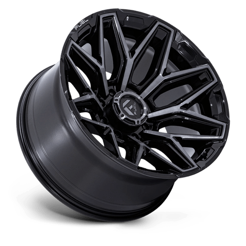 Fuel Offroad FLUX Gloss Black Brush Fc Gray Dddt 22x12 -44 8x180mm 124.2mm - Wheelwiz