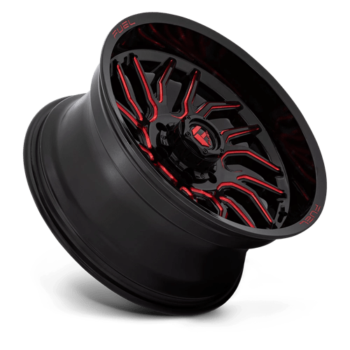 Fuel Offroad D808 HURRICANE Gloss Black Milled Red Tint 20x10 -18 6x139.7mm 106.1mm - Wheelwiz