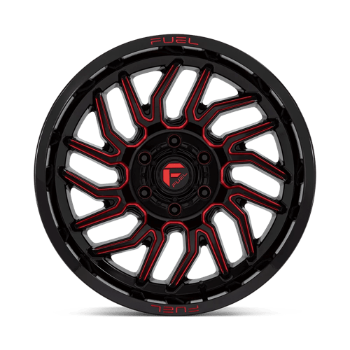 Fuel Offroad D808 HURRICANE Gloss Black Milled Red Tint 20x10 -18 6x139.7mm 106.1mm - Wheelwiz