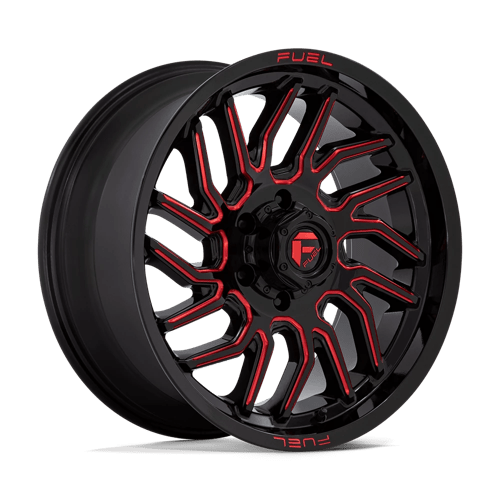 Fuel Offroad D808 HURRICANE Gloss Black Milled Red Tint 20x9 +20 6x139.7mm 106.1mm - Wheelwiz