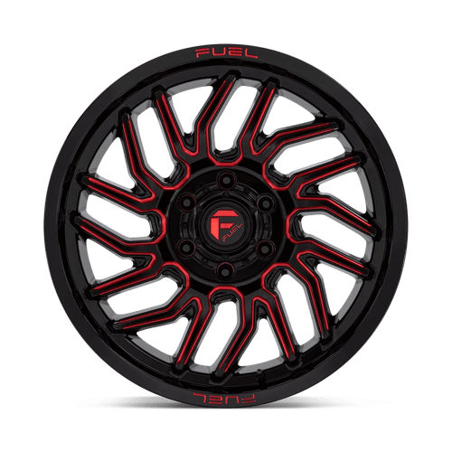 Fuel Offroad D808 HURRICANE Gloss Black Milled Red Tint 20x9 +20 6x139.7mm 106.1mm - Wheelwiz