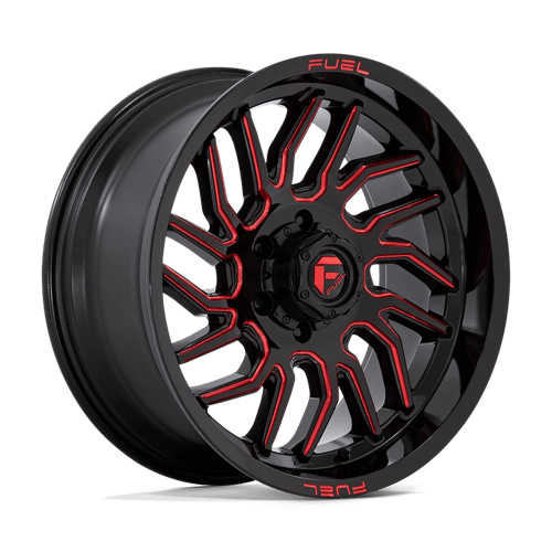 Fuel Offroad D808 HURRICANE Gloss Black Milled Red Tint 20x9 +1 6x139.7mm 106.1mm - Wheelwiz