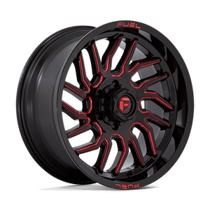 Fuel Offroad D808 HURRICANE Gloss Black Milled Red Tint 20x9 +1 6x135mm 87.1mm - Wheelwiz