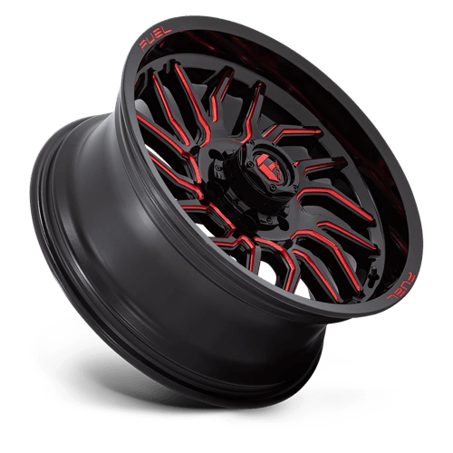 Fuel Offroad D808 HURRICANE Gloss Black Milled Red Tint 20x9 +1 6x139.7mm 106.1mm - Wheelwiz