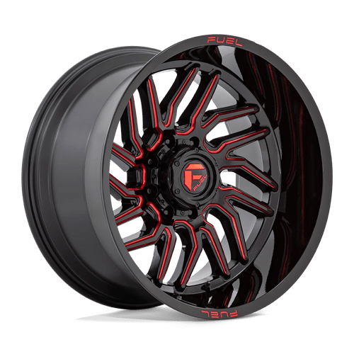 Fuel Offroad D808 HURRICANE Gloss Black Milled Red Tint 20x9 +1 8x165.1mm 125.2mm - Wheelwiz