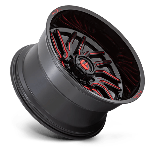Fuel Offroad D808 HURRICANE Gloss Black Milled Red Tint 20x9 +20 5x139.7mm 78.1mm - Wheelwiz