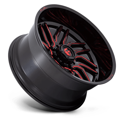 Fuel Offroad D808 HURRICANE Gloss Black Milled Red Tint 24x12 -44 8x165.1mm 125.1mm - Wheelwiz