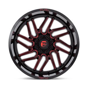 Fuel Offroad D808 HURRICANE Gloss Black Milled Red Tint 24x12 -44 8x170mm 125.1mm - Wheelwiz