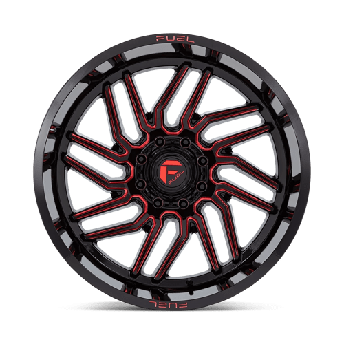 Fuel Offroad D808 HURRICANE Gloss Black Milled Red Tint 24x12 -44 8x165.1mm 125.1mm - Wheelwiz
