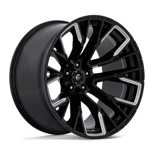 Fuel Offroad D849 REBAR Gloss Black Milled 22x12 -44 5x127mm 71.5mm - Wheelwiz