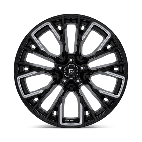 Fuel Offroad D849 REBAR Gloss Black Milled 22x12 -44 5x139.7mm 78.1mm - Wheelwiz