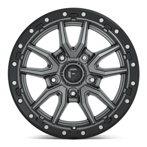 Fuel Offroad D680 REBEL Matte Gunmetal Black Bead Ring 17x9 -12 5x127mm 71.5mm