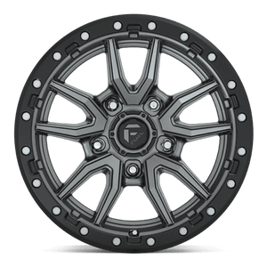 Fuel Offroad D680 REBEL Matte Gunmetal Black Bead Ring 17x9 -12 5x127mm 71.5mm