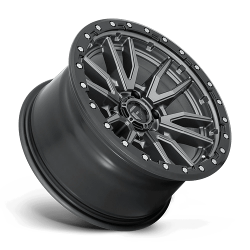 Fuel Offroad D680 REBEL Matte Gunmetal Black Bead Ring 17x9 -12 6x139.7mm 106.1mm