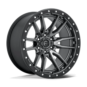 Fuel Offroad D680 REBEL Matte Gunmetal Black Bead Ring 20x10 -18 6x139.7mm 106.1mm