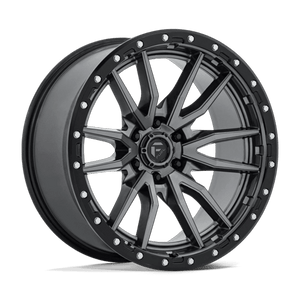 Fuel Offroad D680 REBEL Matte Gunmetal Black Bead Ring 22x10 -13 6x139.7mm 106.1mm