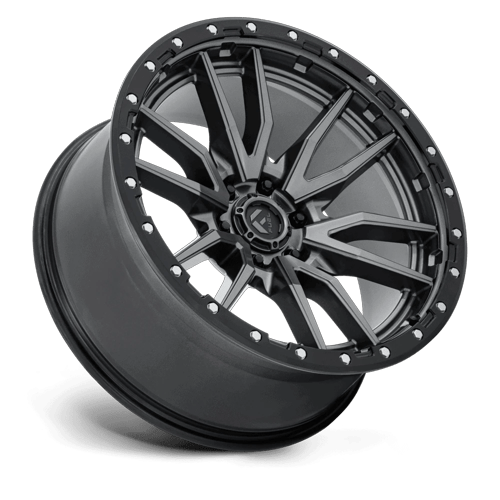 Fuel Offroad D680 REBEL Matte Gunmetal Black Bead Ring 22x10 -13 6x139.7mm 106.1mm