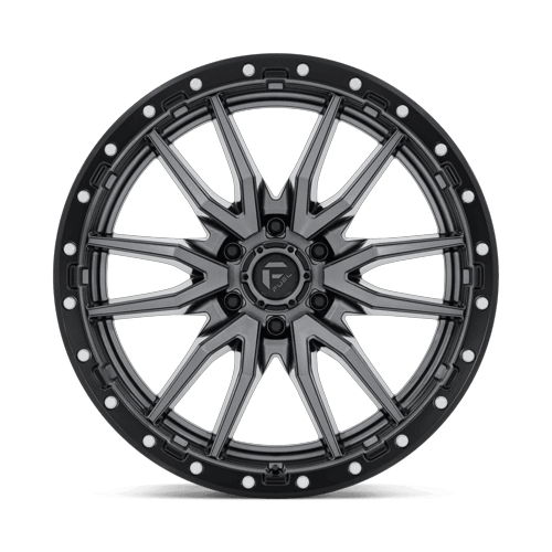 Fuel Offroad D680 REBEL Matte Gunmetal Black Bead Ring 22x10 -13 6x139.7mm 106.1mm
