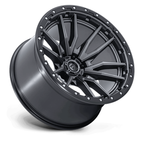 Fuel Offroad D680 REBEL Matte Gunmetal Black Bead Ring 22x12 -44 6x139.7mm 106.1mm