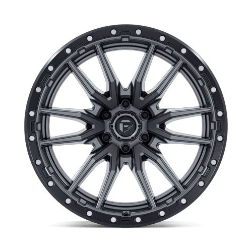 Fuel Offroad D680 REBEL Matte Gunmetal Black Bead Ring 22x12 -44 6x135mm 87.1mm