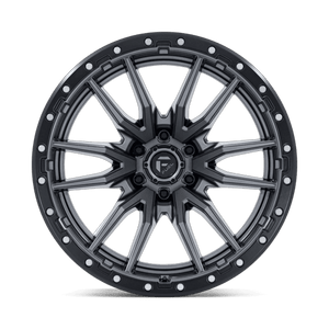 Fuel Offroad D680 REBEL Matte Gunmetal Black Bead Ring 22x12 -44 6x139.7mm 106.1mm