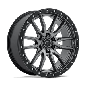 Fuel Offroad D680 REBEL Matte Gunmetal Black Bead Ring 22x9 +20 6x139.7mm 106.1mm - Wheelwiz
