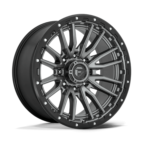 Fuel Offroad D680 REBEL Matte Gunmetal Black Bead Ring 22x10 -18 8x180mm 124.2mm - Wheelwiz