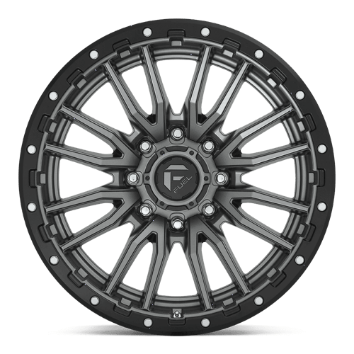 Fuel Offroad D680 REBEL Matte Gunmetal Black Bead Ring 22x10 -18 8x180mm 124.2mm - Wheelwiz