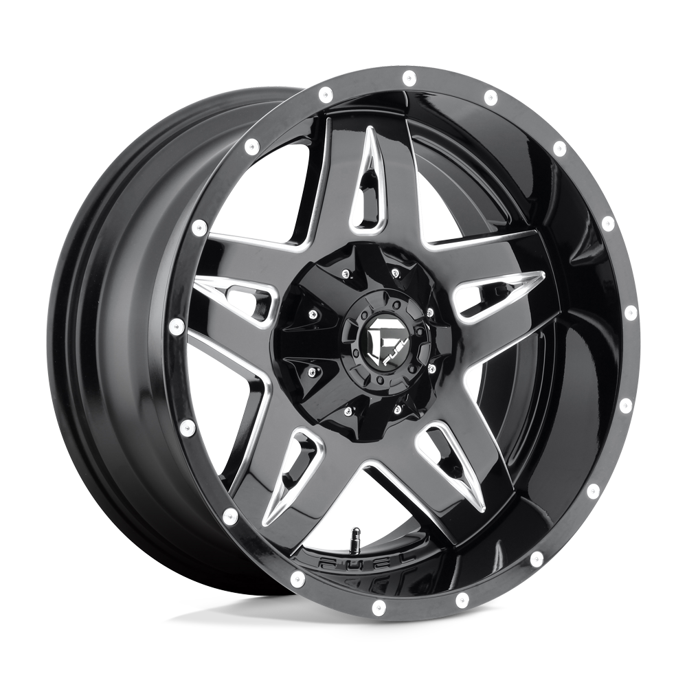 Fuel Offroad D554 FULL BLOWN Gloss Black Milled 20x10 -12 6x135|6x139.7mm 106.1mm - WheelWiz