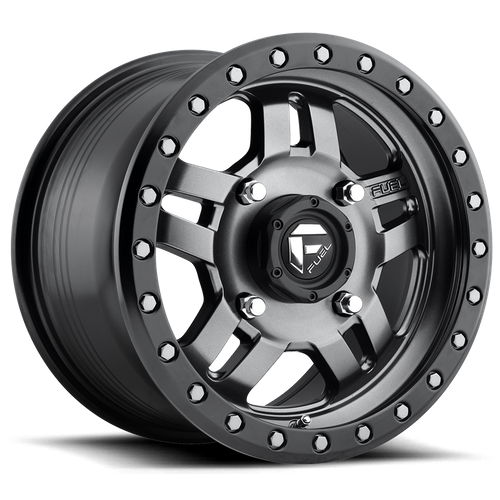 Fuel Off-road D558 MATTE GUN METAL BLACK BEAD RING 15x7 +13 4x156mm 132mm