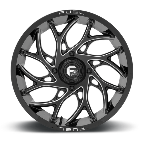 Fuel Off-road D741 GLOSS BLACK MILLED 20x7 +13 4x137mm 110.1mm - Wheelwiz