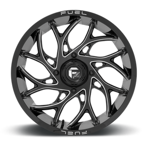 Fuel Off-road D741 GLOSS BLACK MILLED 20x7 +13 4x156mm 132mm - Wheelwiz