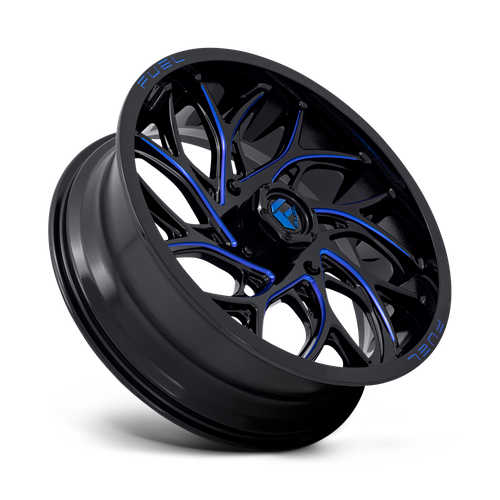 Fuel Offroad D778 RUNNER UTV Gloss Black Milled Candy Blue 20x7 +13 4x156mm 132mm - Wheelwiz