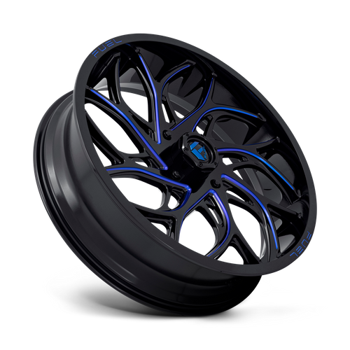Fuel Offroad D778 RUNNER UTV Gloss Black Milled Candy Blue 24x7 +13 4x137mm 110.1mm - Wheelwiz