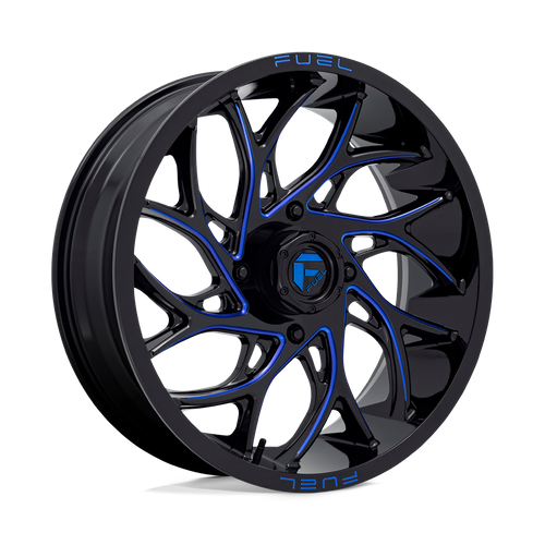 Fuel Offroad D778 RUNNER UTV Gloss Black Milled Candy Blue 20x7 +13 4x156mm 132mm - Wheelwiz