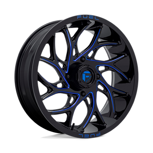 Fuel Offroad D778 RUNNER UTV Gloss Black Milled Candy Blue 20x7 +13 4x156mm 132mm - Wheelwiz