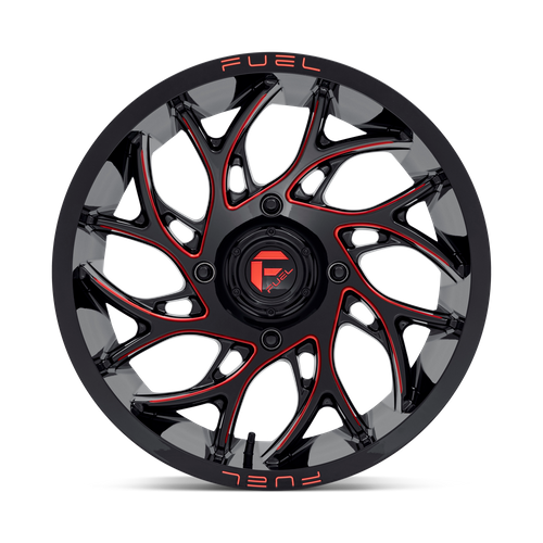 Fuel Offroad D779 RUNNER UTV Gloss Black Milled Candy Red 20x7 +13 4x156mm 132mm - Wheelwiz