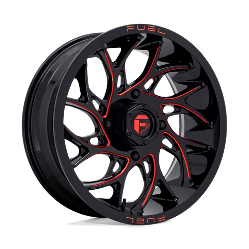 Fuel Offroad D779 RUNNER UTV Gloss Black Milled Candy Red 20x7 +13 4x137mm 110.1mm - Wheelwiz