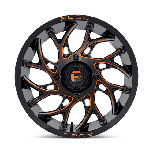 Fuel Offroad D780 RUNNER UTV Gloss Black Milled Orange 18x7 +13 4x156mm 132mm - Wheelwiz
