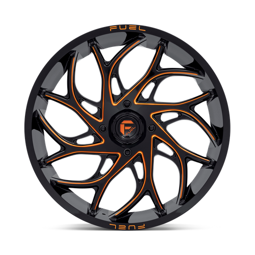 Fuel Offroad D780 RUNNER UTV Gloss Black Milled Orange 24x7 +13 4x156mm 132mm - Wheelwiz
